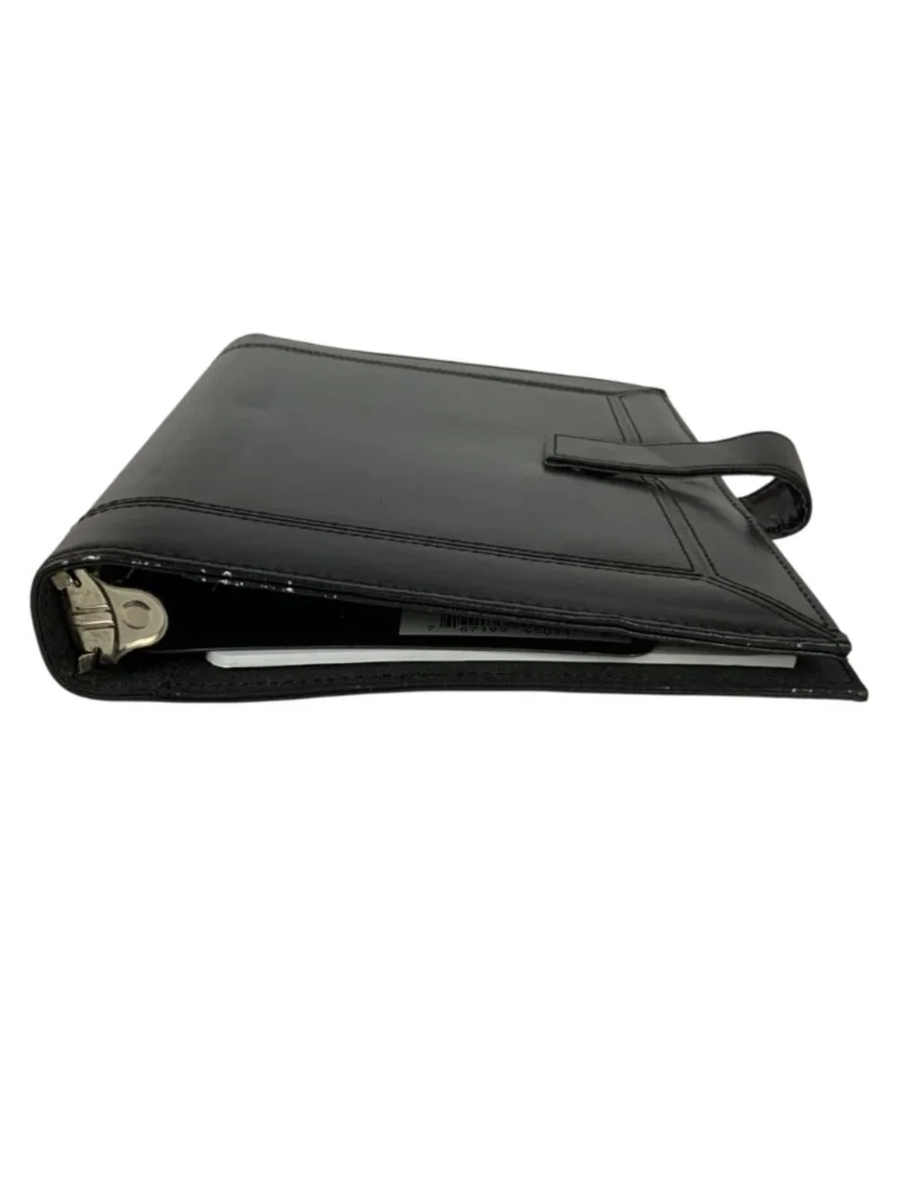 Day-Timer Black Synthetic Leather Planner 7 Ring Binder With Snap Closure